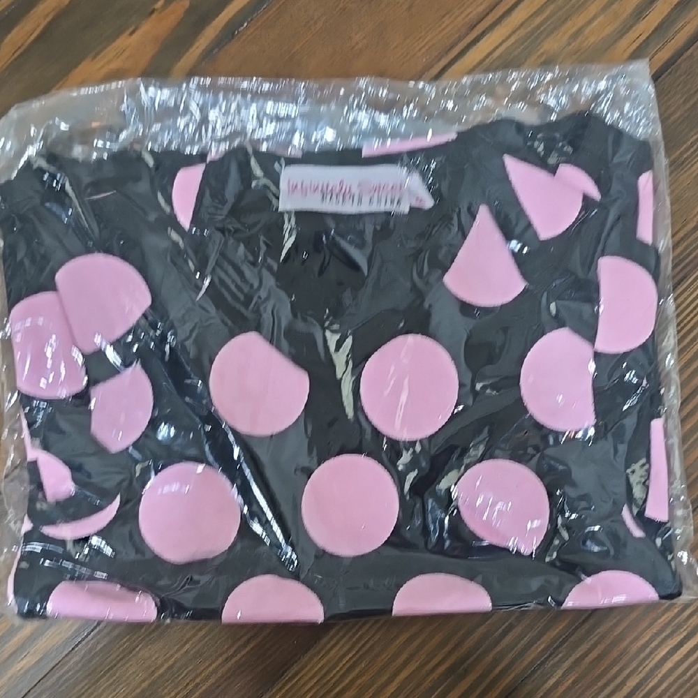 Black and Pink Polka Dot Top